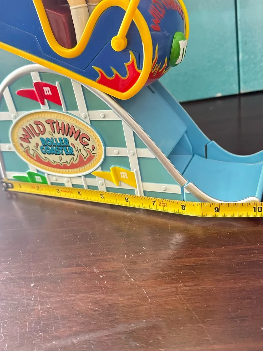 M&M's Wild Thing Roller Coaster Ride Dispenser Green Red MM Vtg Candy